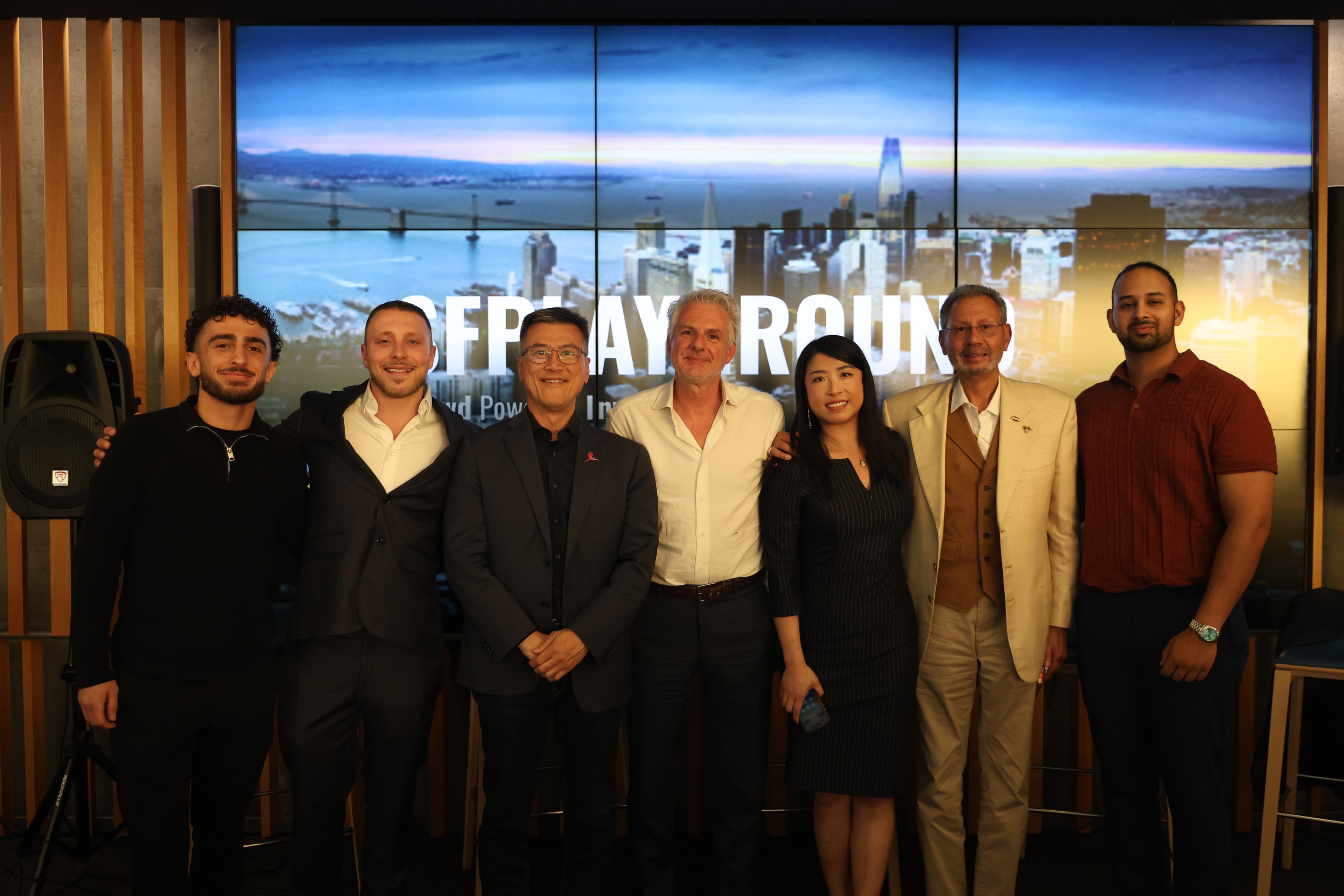 Founders pitching at SFPLAYGROUND