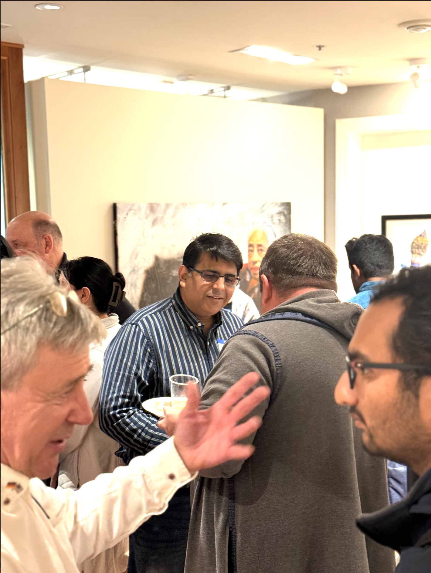 Attendees gathering at a live startup event