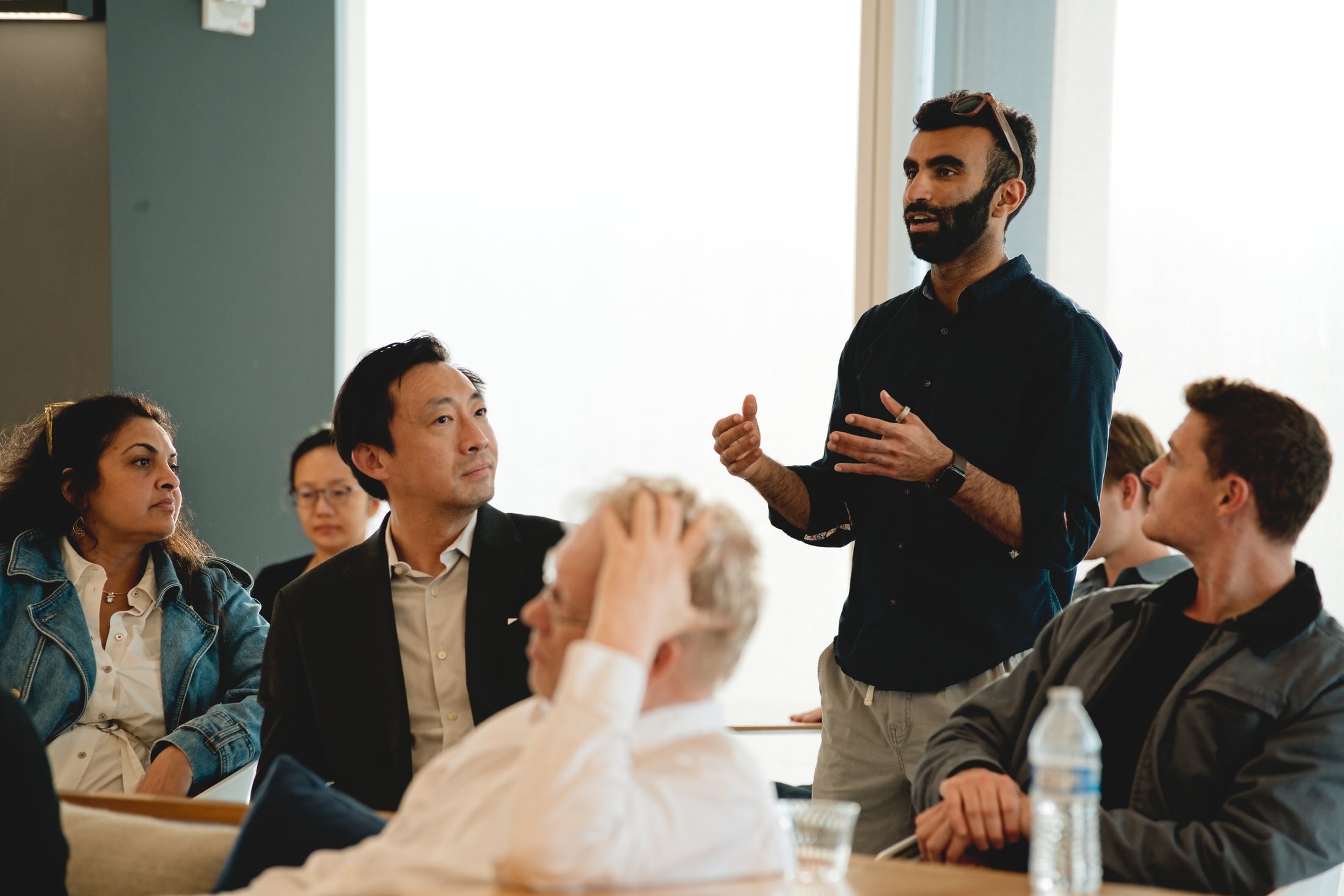 Founder speaking during a roundtable